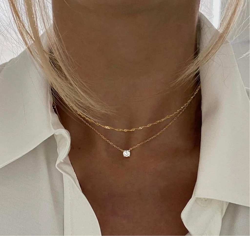 Diamant Punktlicht Halskette – Zeitlose Eleganz