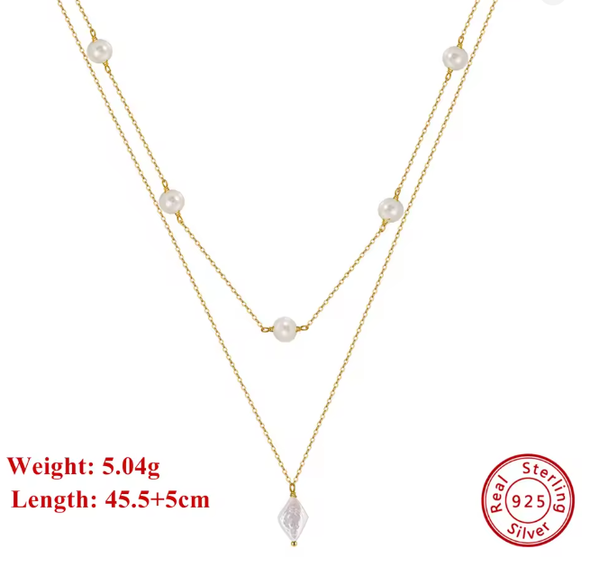 Aurora Y-Halskette mit Süßwasserperlen