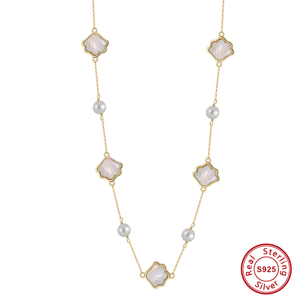 Aurea Muschel Halskette – Goldene Muschel Anhänger Kette mit maritimem Charme