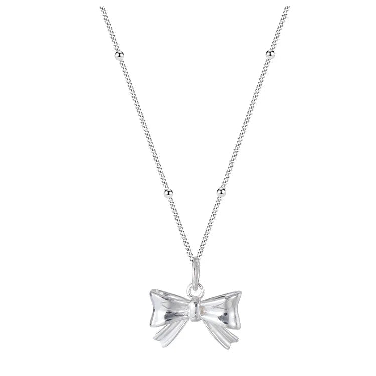 Silberne Schleife Halskette – Silberne Eleganz in Schleifenform