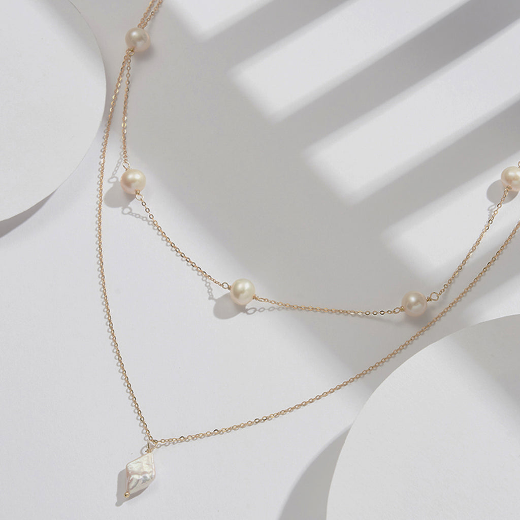 Aurora Y-Halskette mit Süßwasserperlen